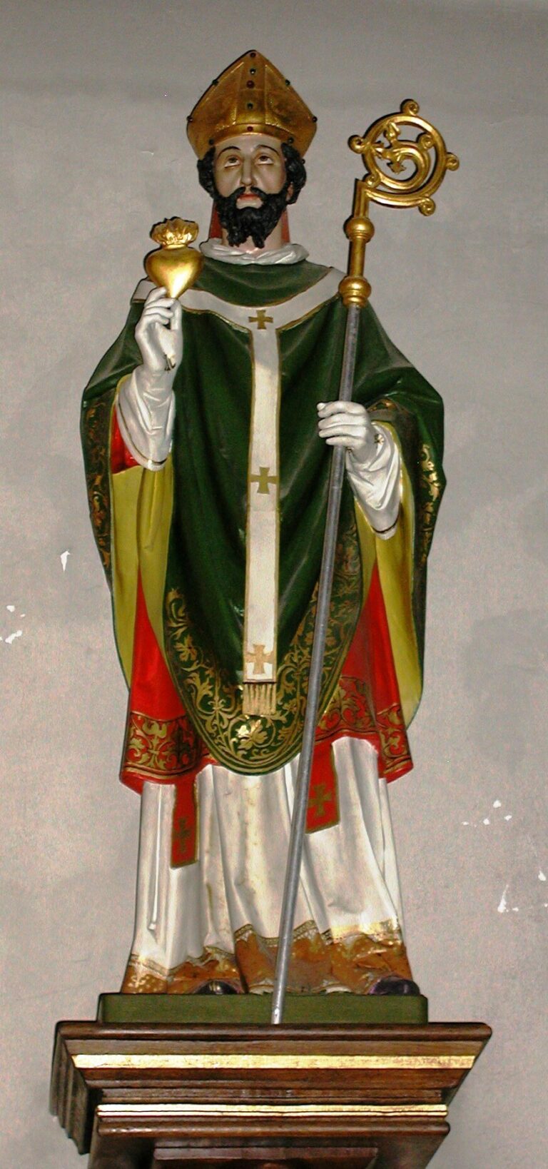 Wooden statue of St.Augustine Ferdinand Stuflesser 1875